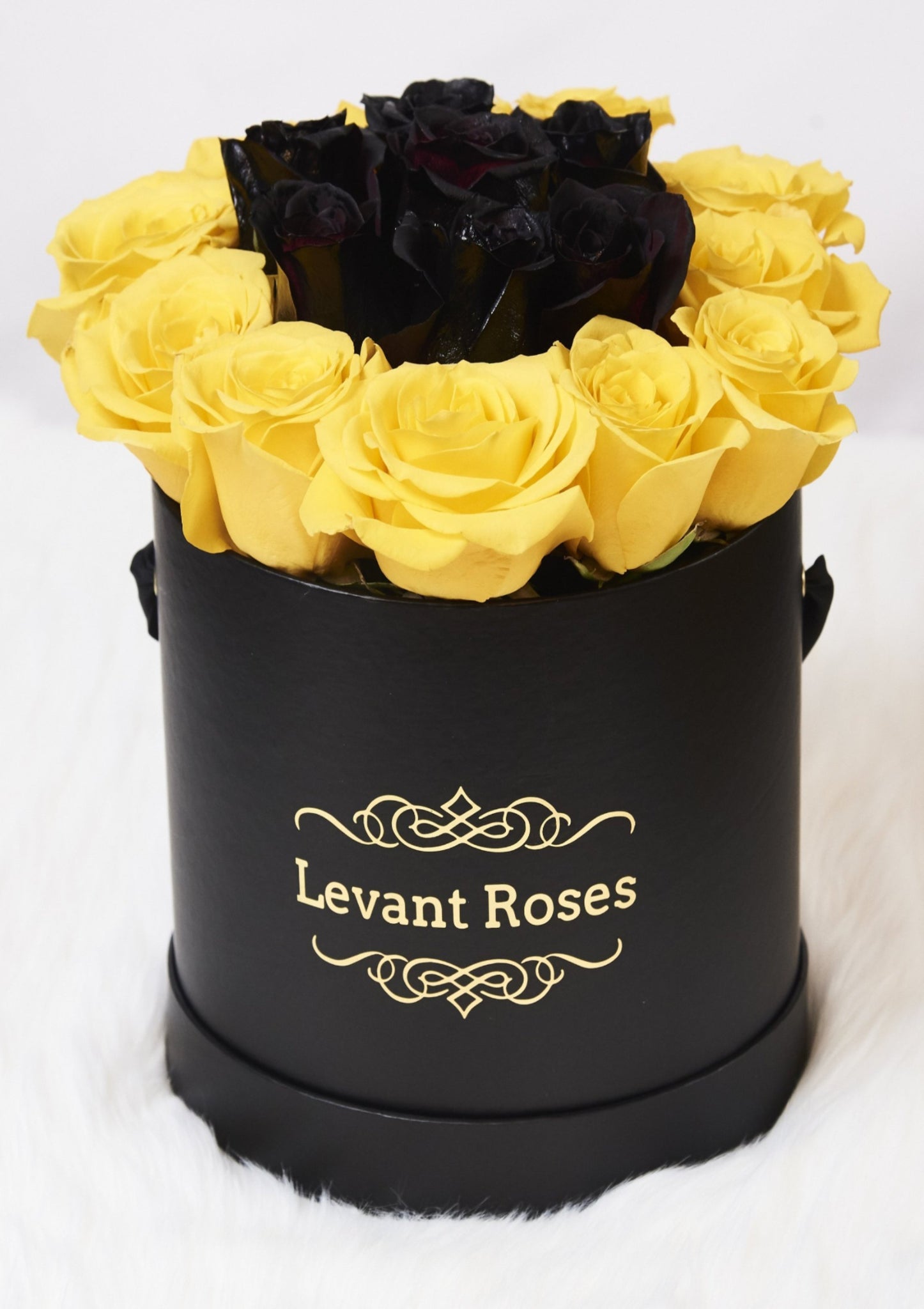 Premium multi-colour roses / round box