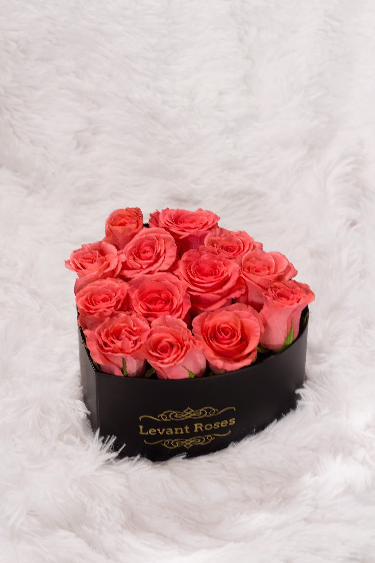 Orange roses / heart box (more colours available)